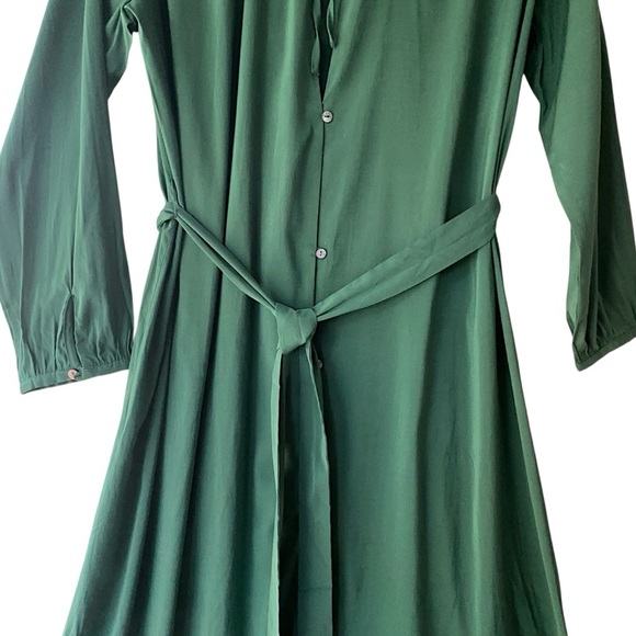 FREAK’S STORE | NWOT BUTTON FRONT PLEATED LONG SLEEVE MIDI DRESS BELTED | ONE SZ - Picture 4 of 9